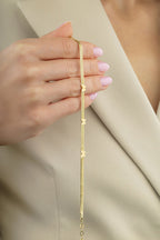 14K Butterfly Motif Mesh Gold Bracelet