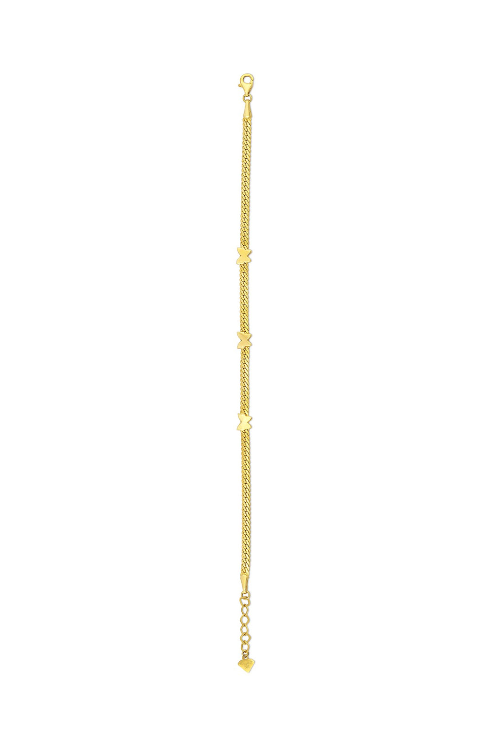 14K Butterfly Motif Mesh Gold Bracelet
