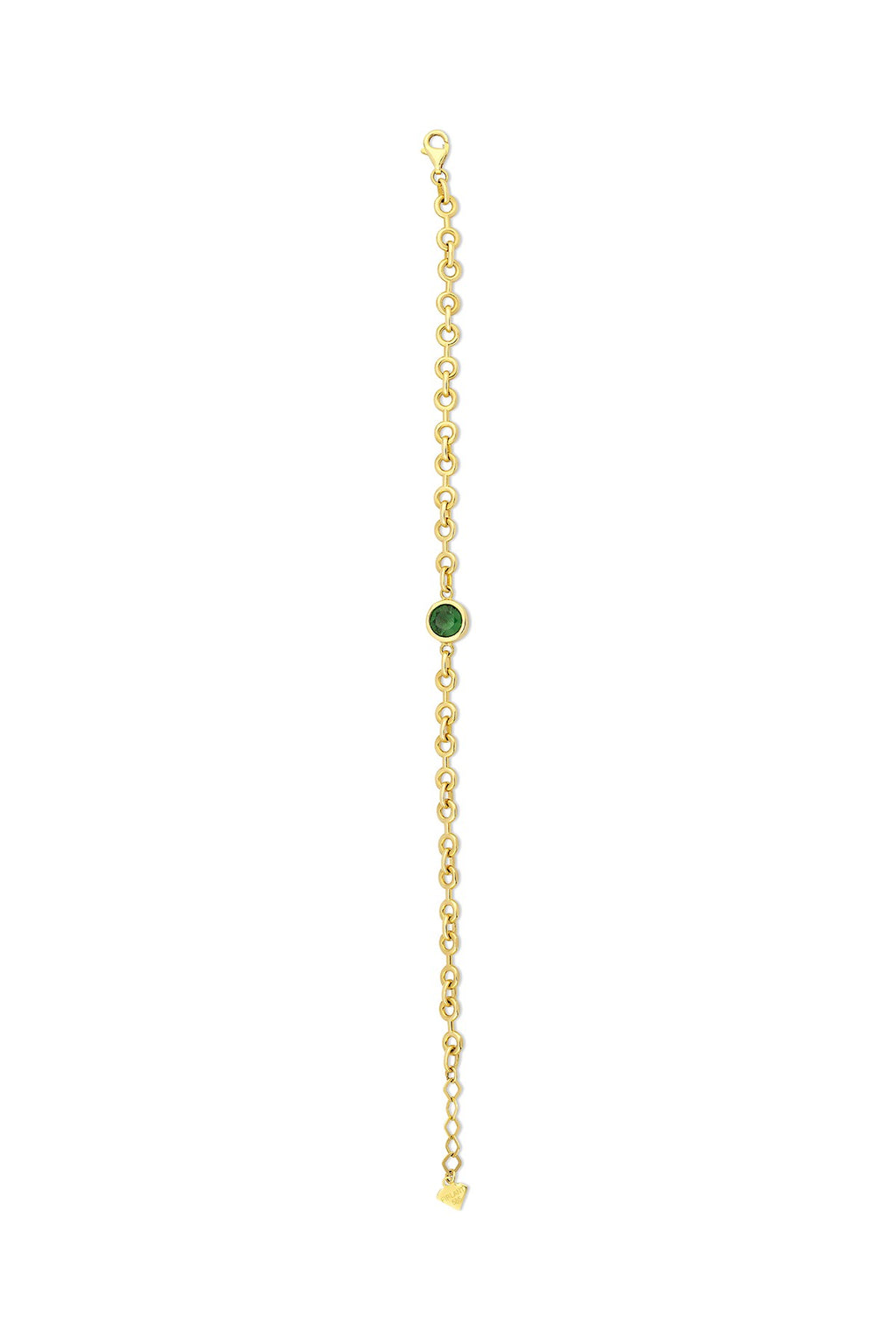 14K Green Stone-Set Gold Bracelet