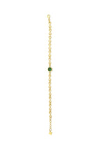 14K Green Stone-Set Gold Bracelet