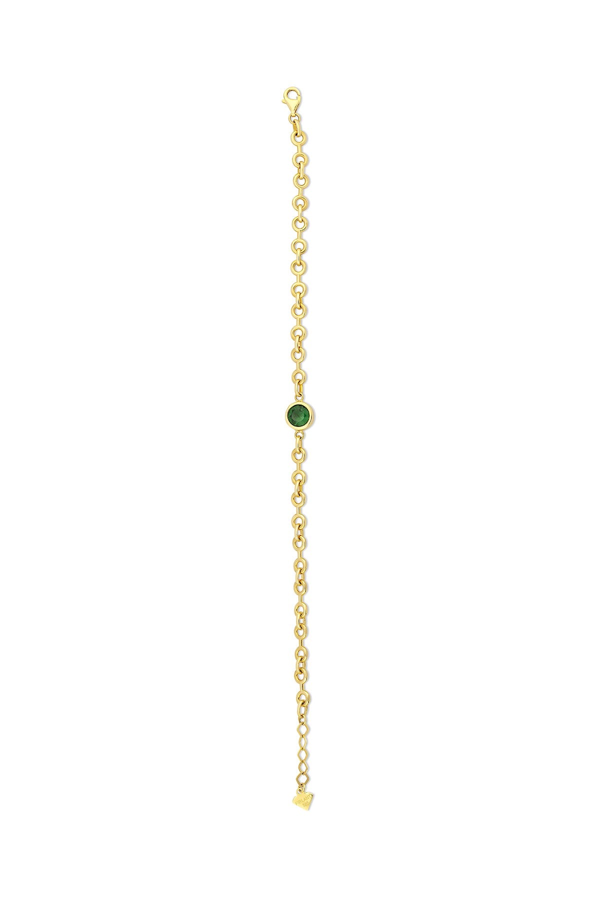 14K Green Stone-Set Gold Bracelet