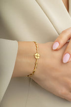 14K Clover Modern Gold Bracelet
