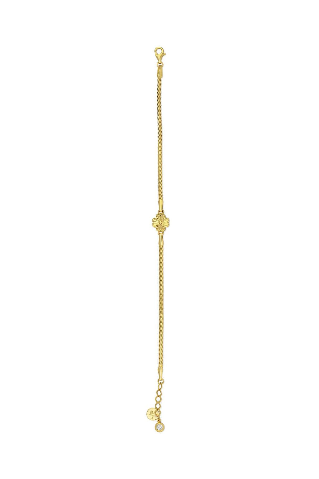 14K Purple Stone-Set Italian Chain Gold Bracelet
