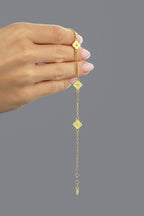 14K Clover Minimalist Gold Bracelet
