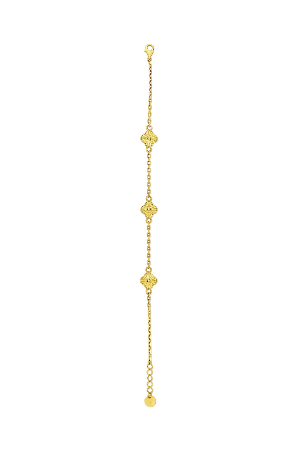 14K Clover Minimalist Gold Bracelet