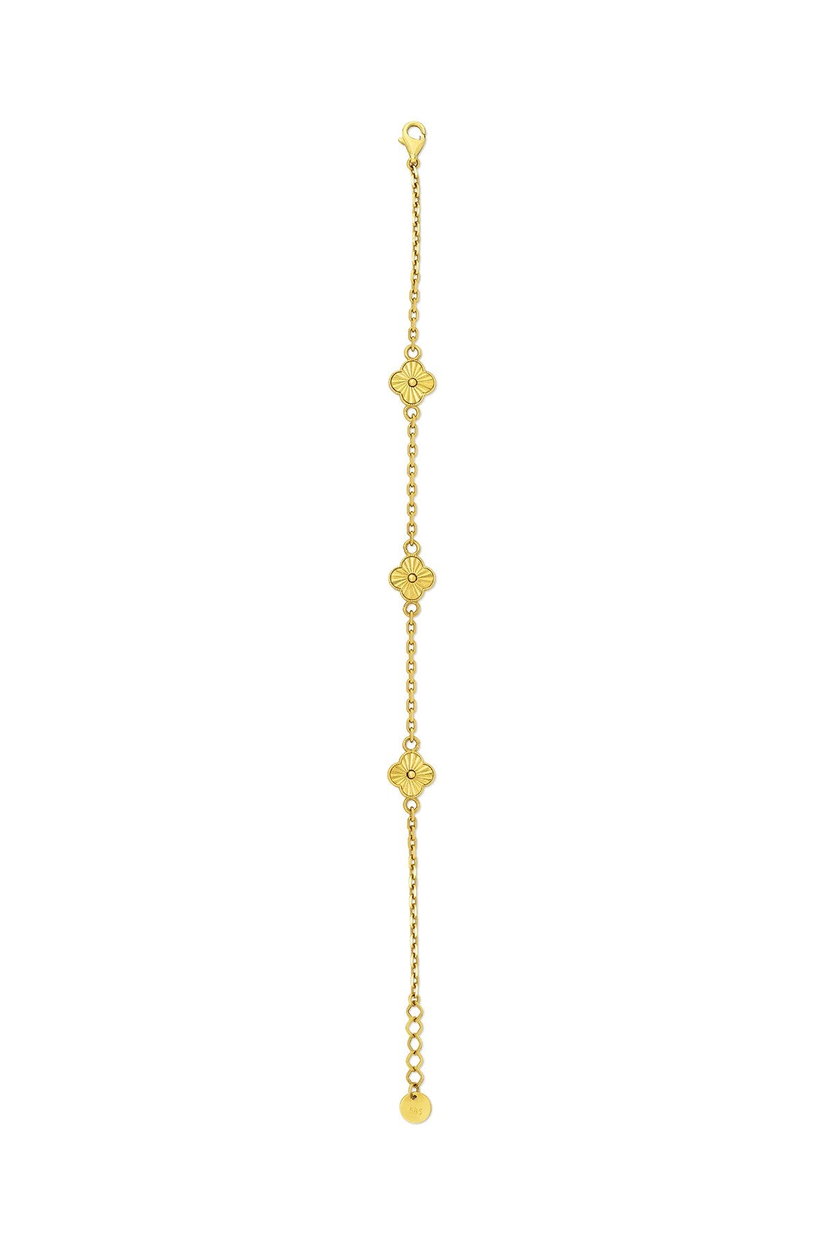 14K Clover Minimalist Gold Bracelet
