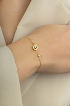 14K Black Rectangular Gold Bracelet