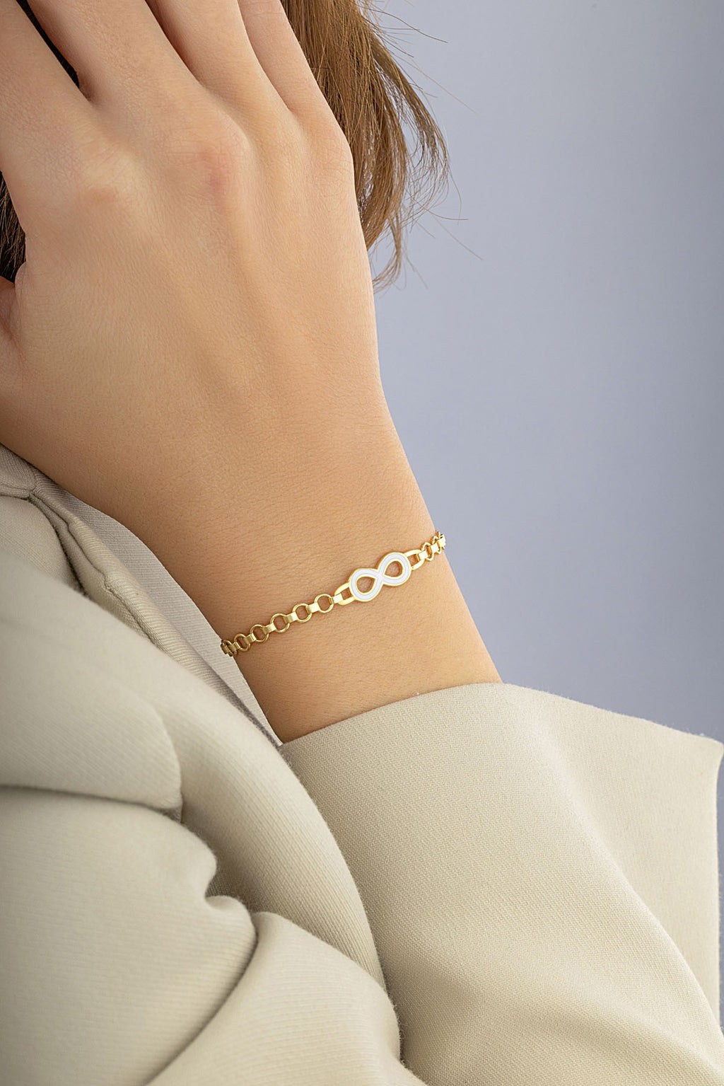14K Infinity Chain Gold Bracelet