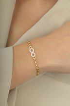 14K Infinity Chain Gold Bracelet