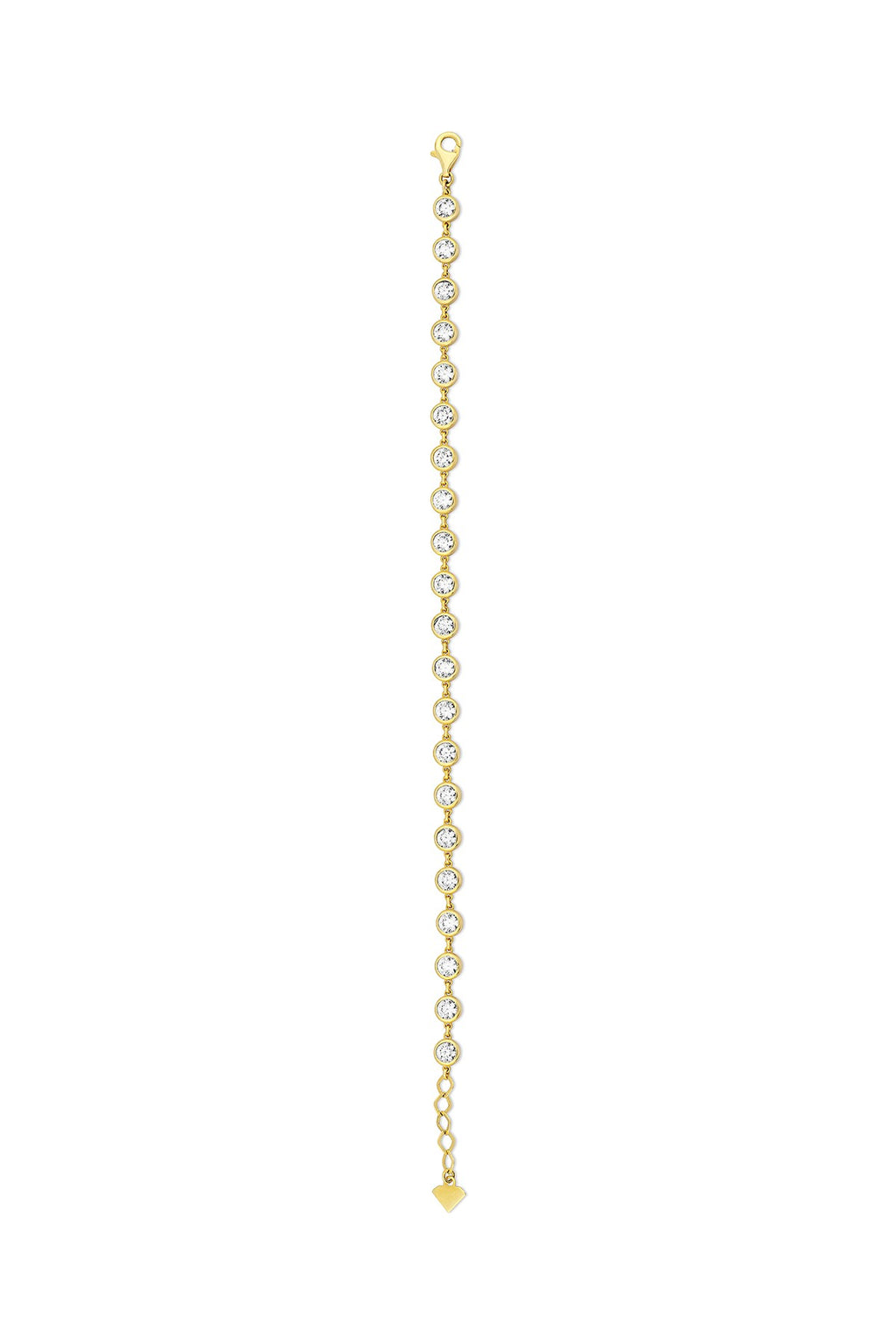 14K Gold White Stone-Set Chain Bracelet