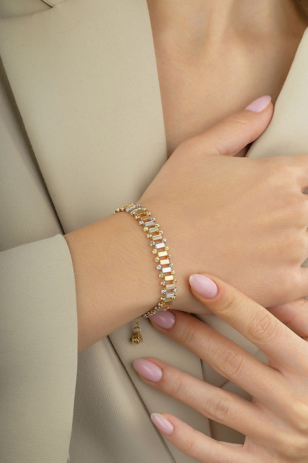 Modern Rose Silver Gold Bracelet