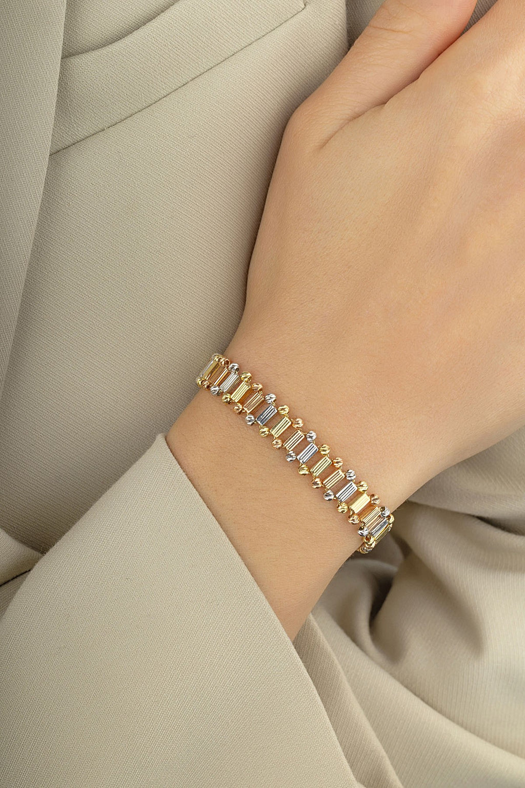 Modern Rose Silver Gold Bracelet