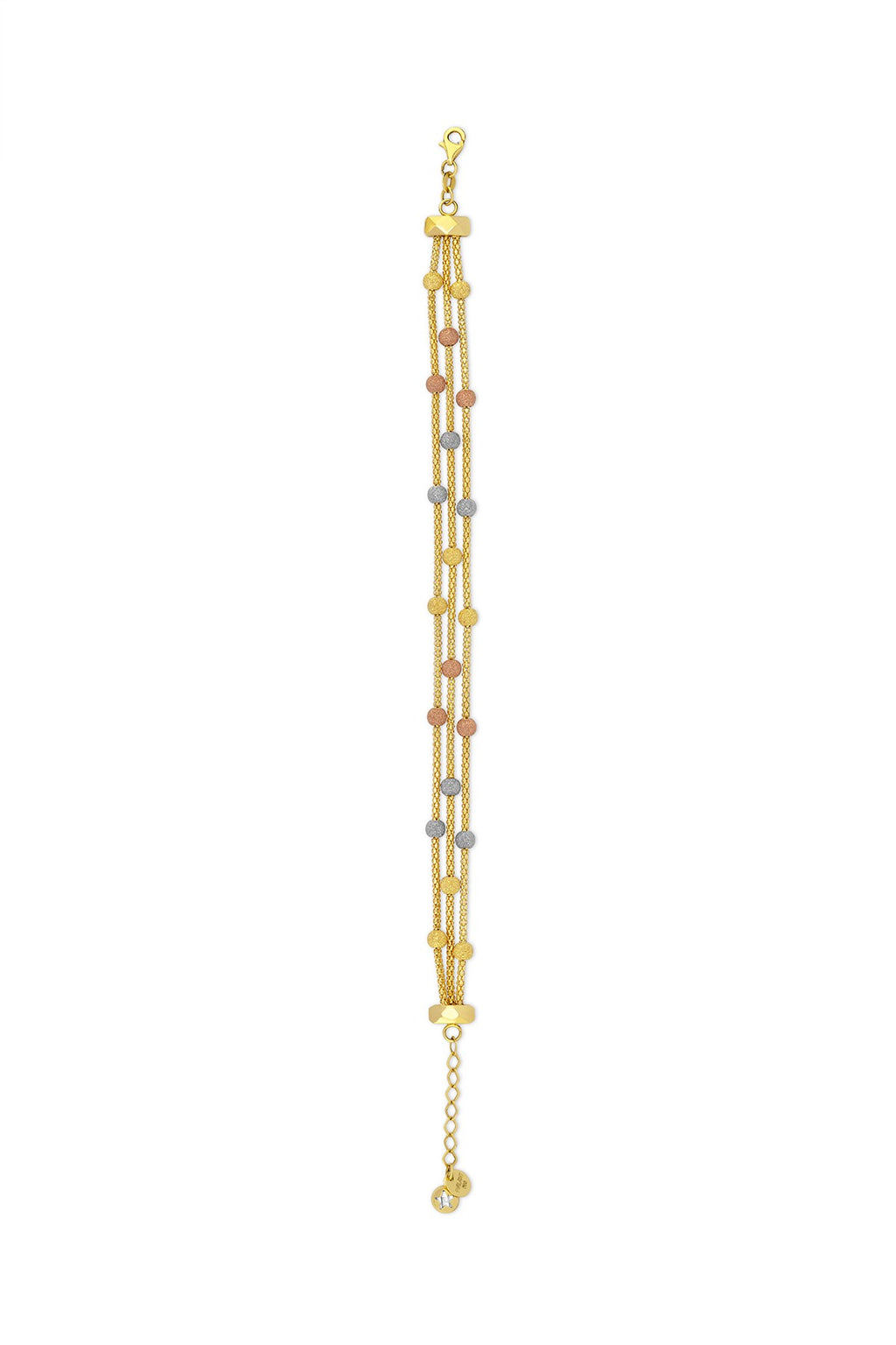 14K Triple Bead Design Gold Bracelet