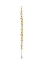 14K Triple Bead Design Gold Bracelet