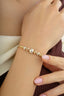 14K Bead Engraved Gold Bracelet