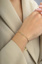 14K Beaded Delicate Gold Bracelet