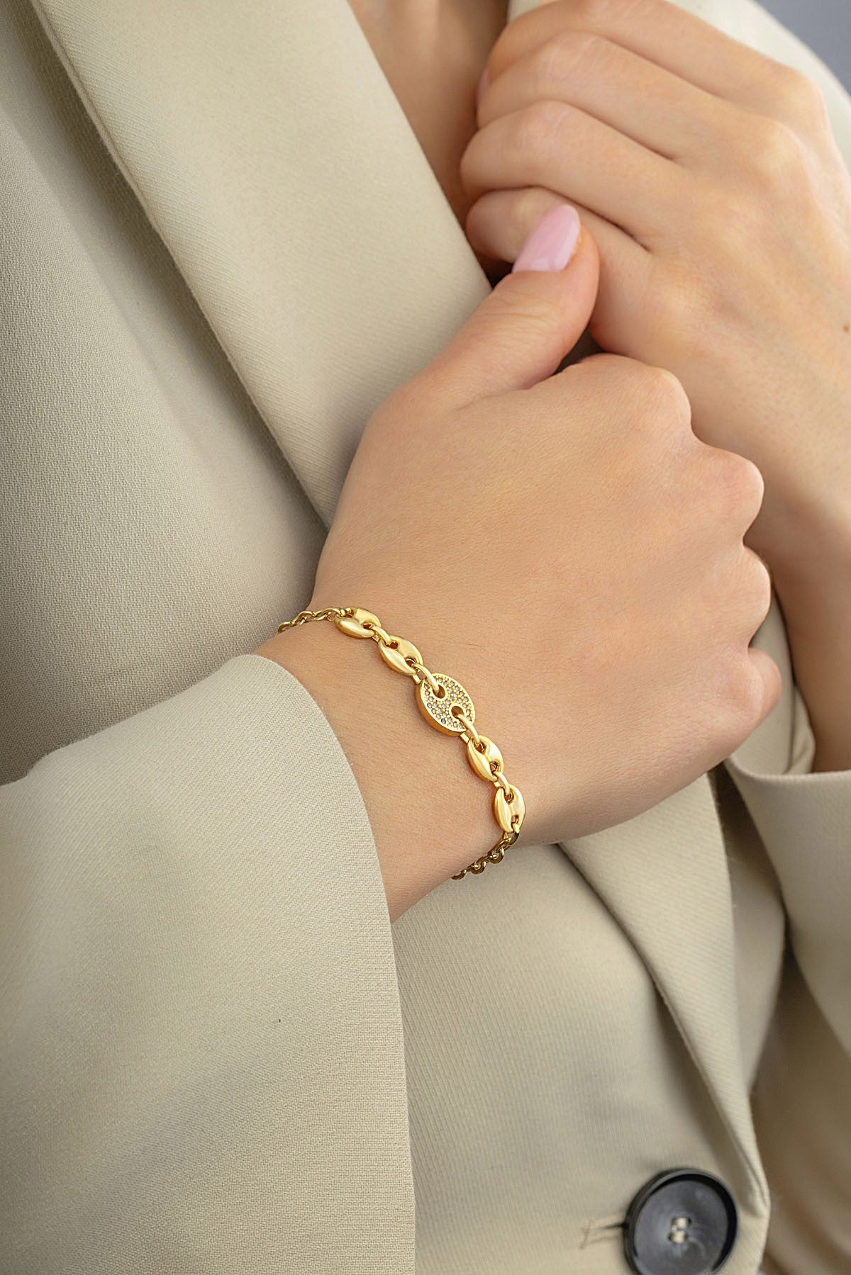 14K Link Chain Gold Bracelet