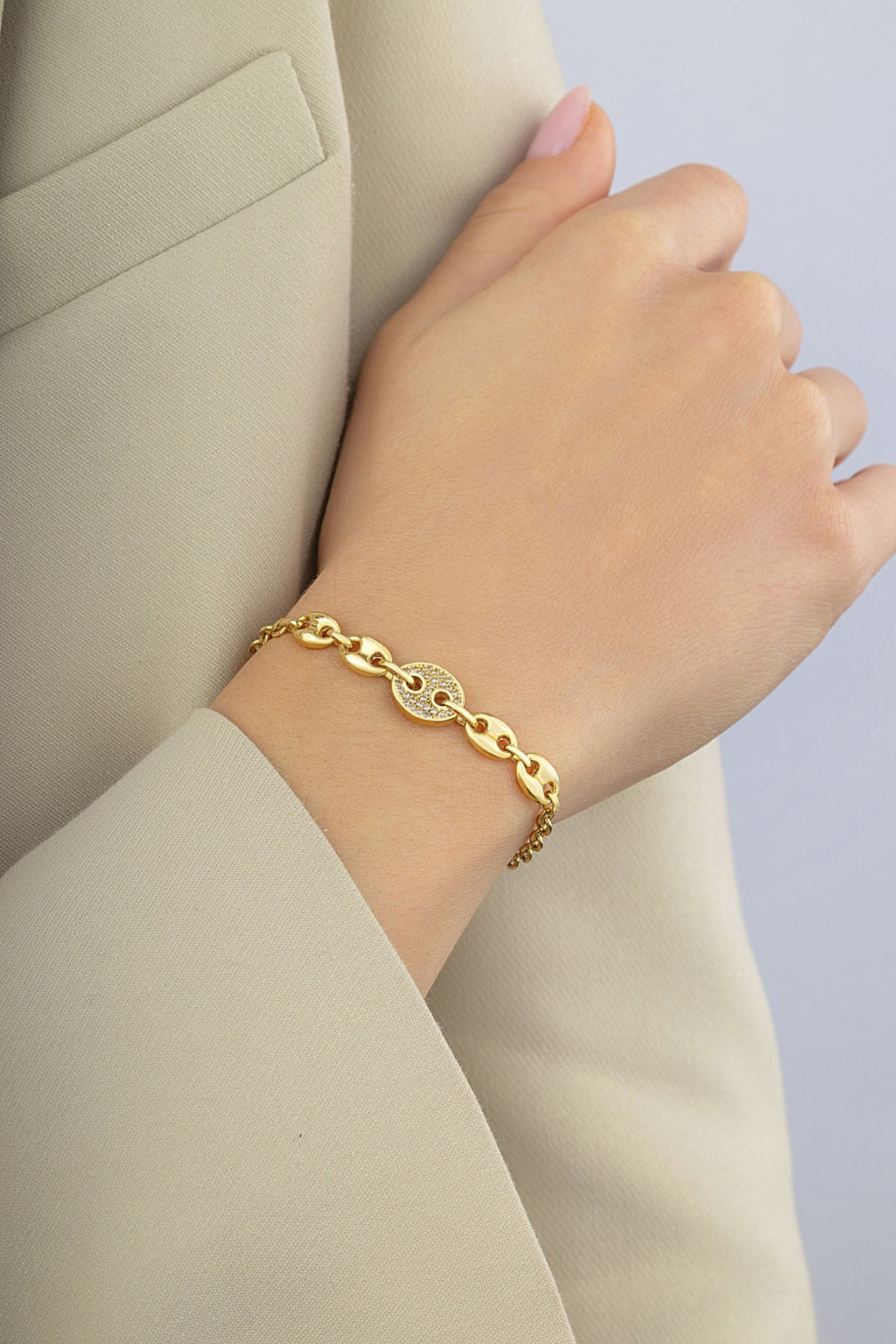 14K Link Chain Gold Bracelet