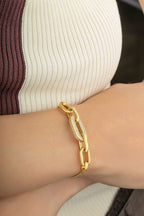 Stone-Set Chain Gold Bracelet