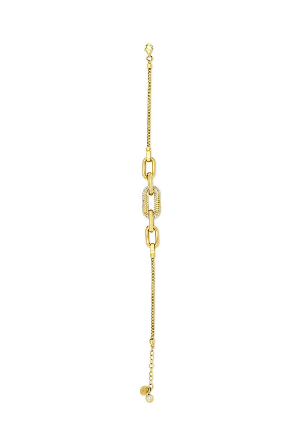 Stone-Set Chain Gold Bracelet