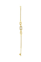 Stone-Set Chain Gold Bracelet