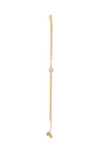 14K Chain Elegant Stone-Set Gold Bracelet