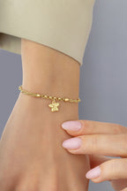 14K Dangle Butterfly Gold Bracelet