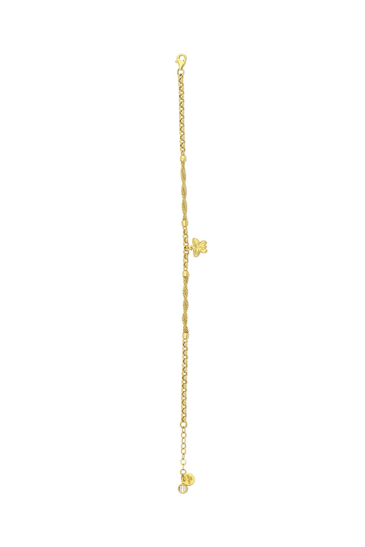 14K Dangle Butterfly Gold Bracelet