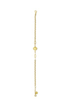 14K Gold Paperclip Heart Bracelet