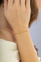 14K Everyday Beaded Gold Bracelet