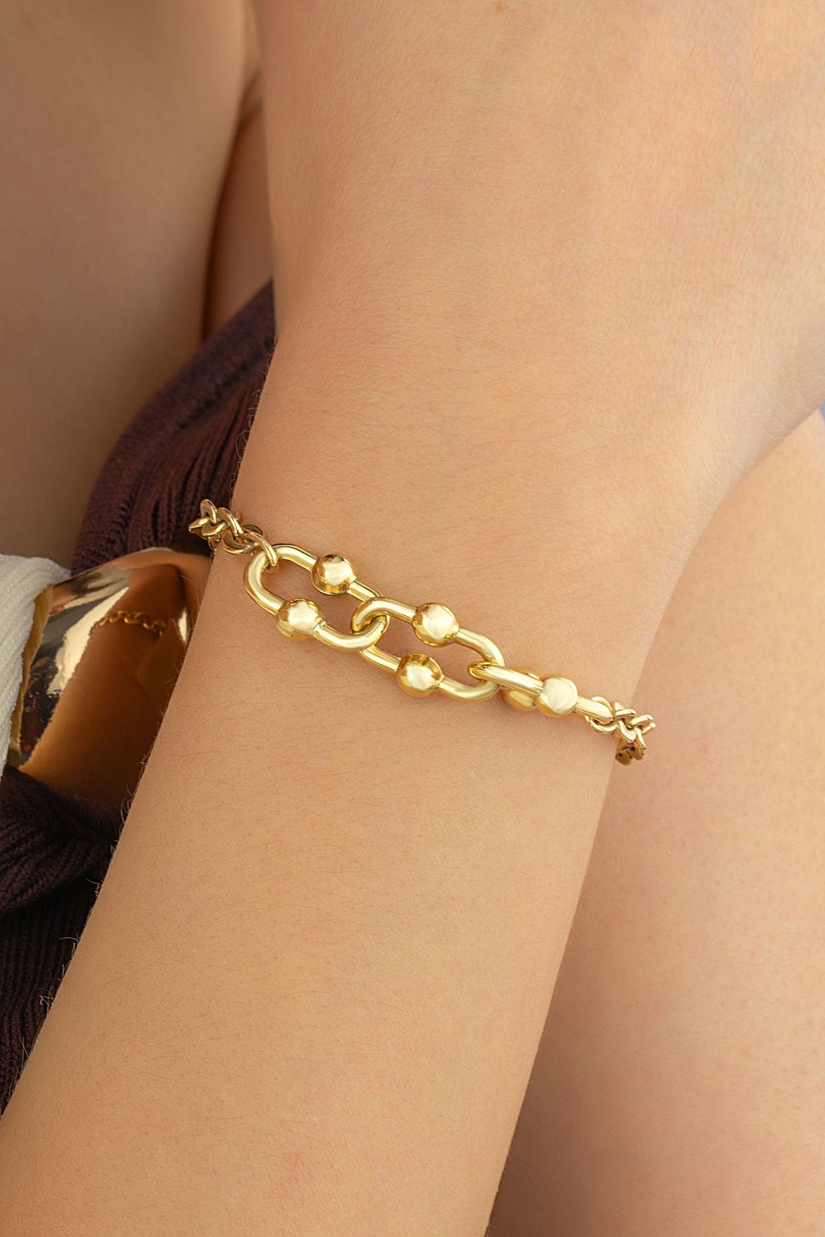 14K 3 Linked Gold Bracelet Main image