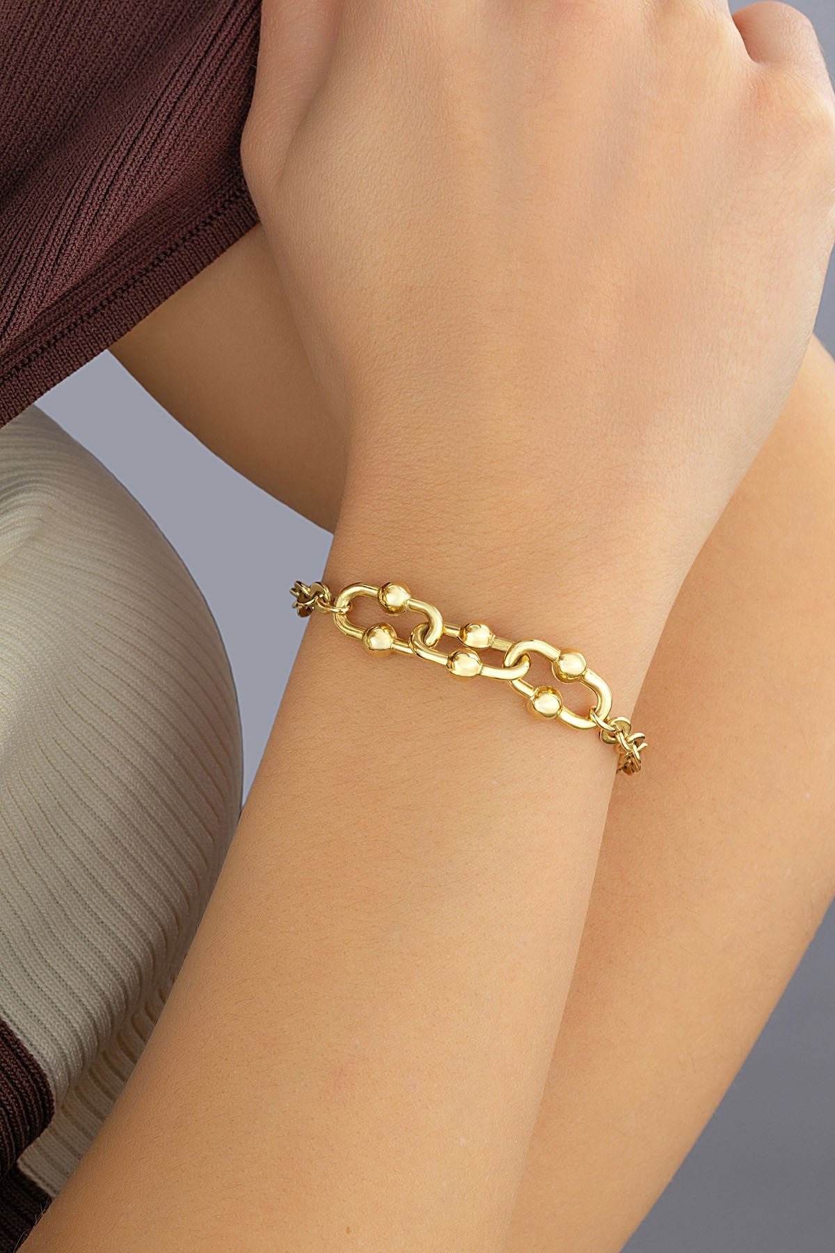 14K 3 Linked Gold Bracelet
