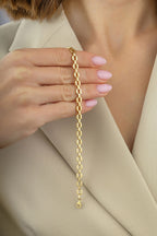 14K Wide Chain Gold Bracelet