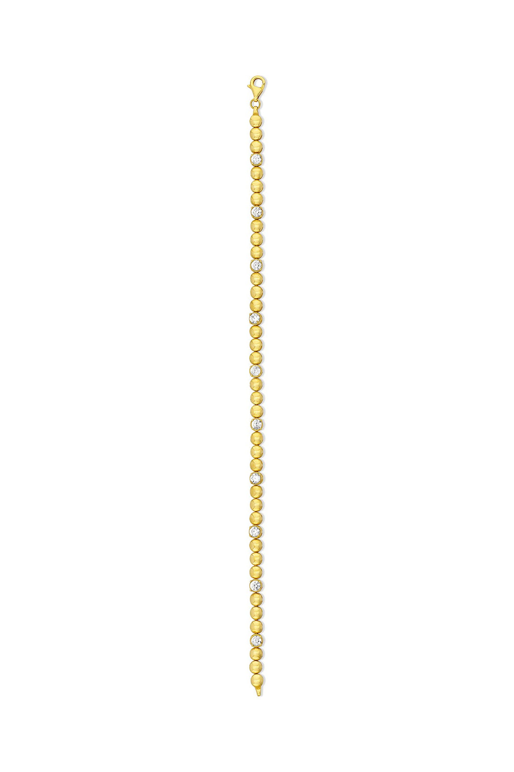 14K Beaded Stone-Set Chain Bracelet