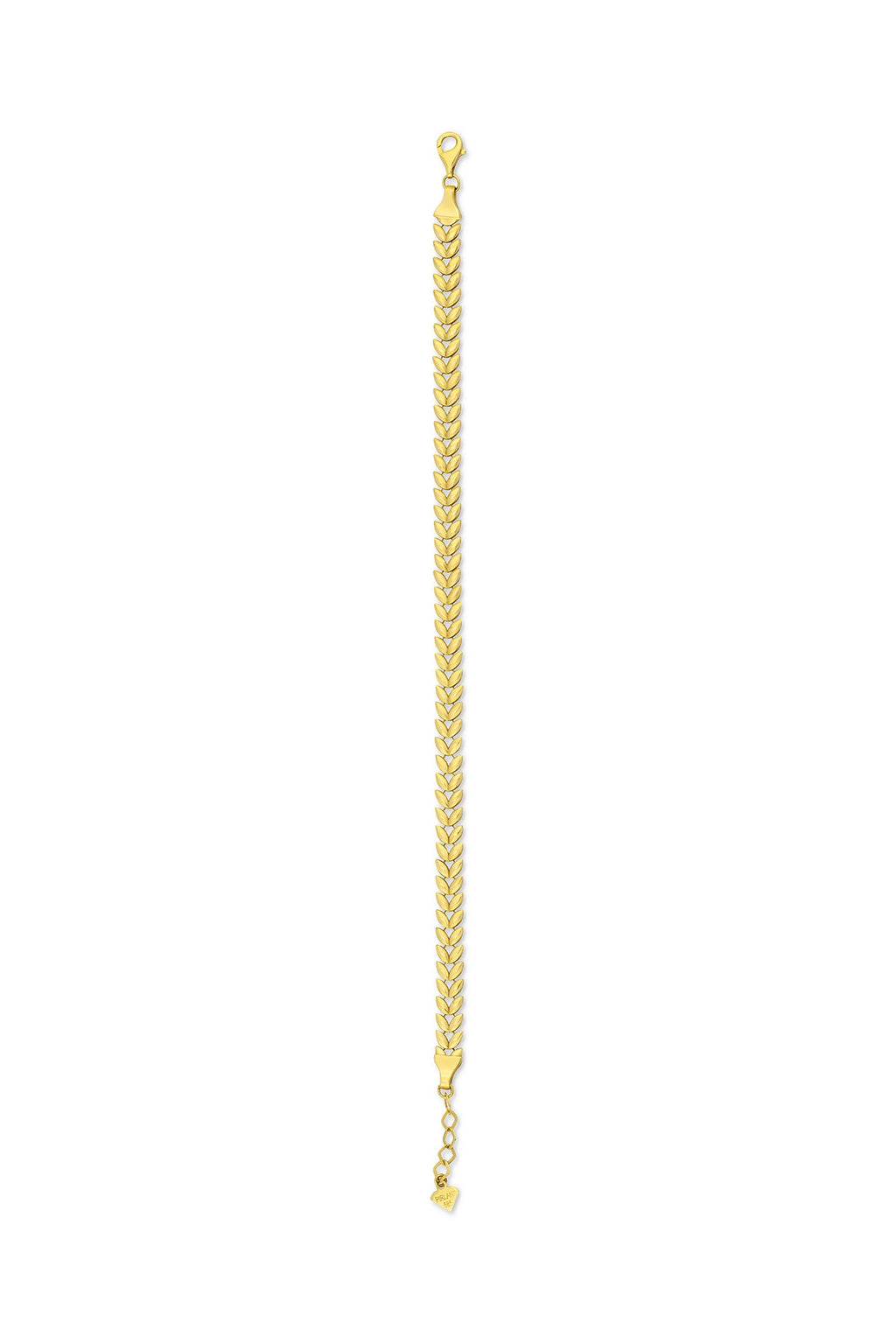 14K Leaf Patterned Chain Bracelet