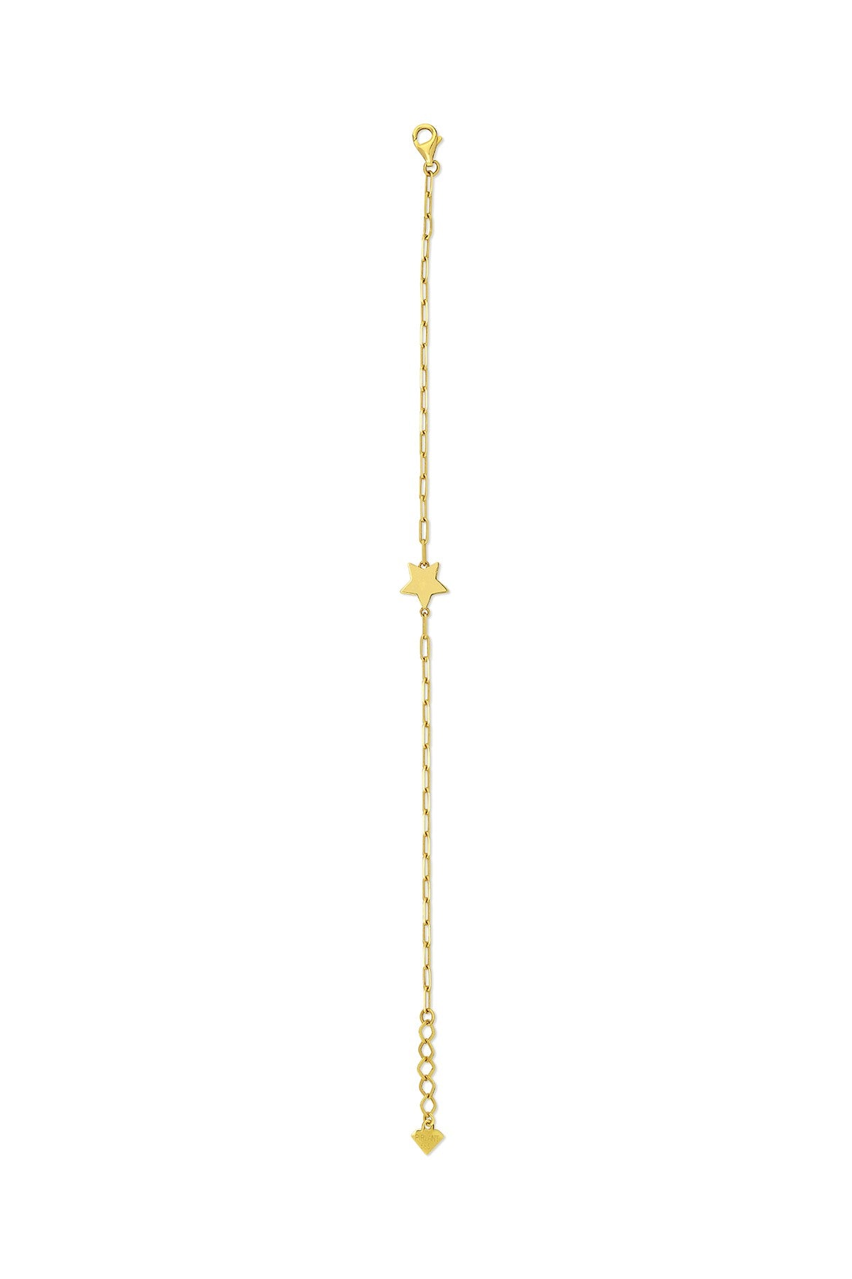 14K Paperclip Star Gold Bracelet