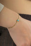 14K Green Striped Bead Gold Bracelet