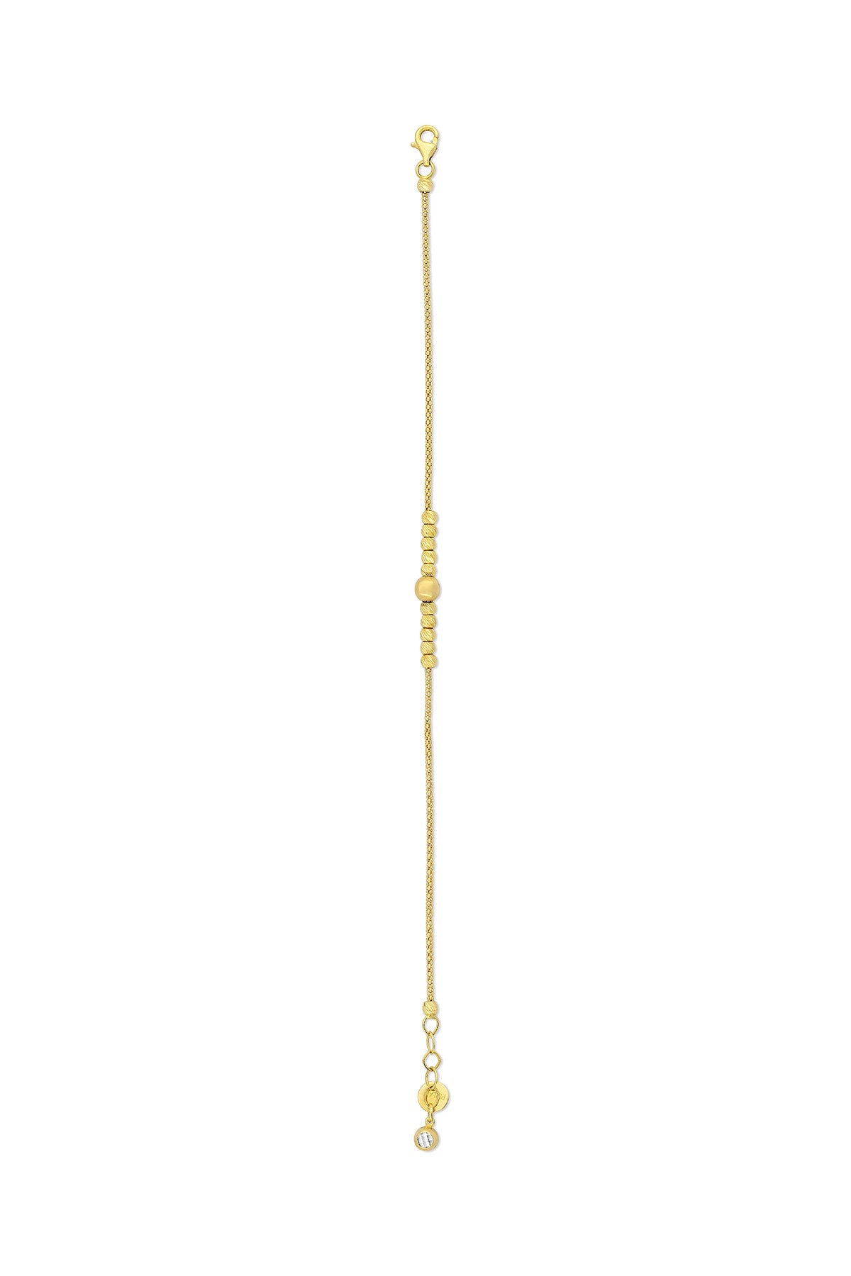 14K Black Striped Bead Gold Bracelet
