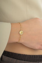 14K Tree of Life Paperclip Gold Bracelet