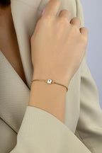 14K Beaded Evil Eye Gold Bracelet