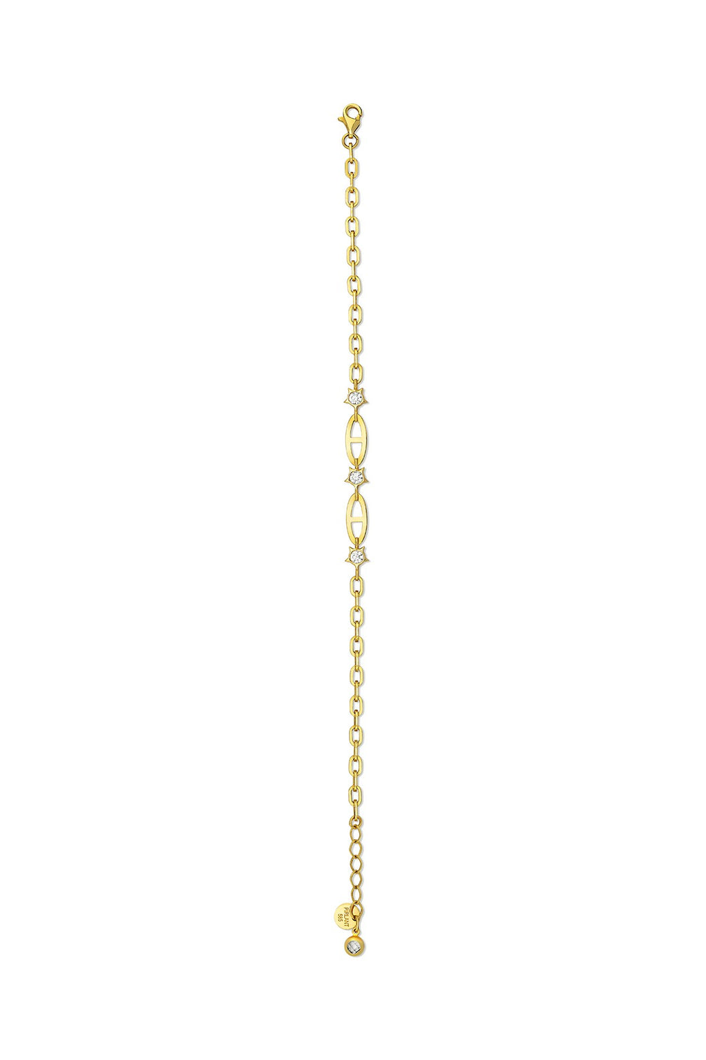 14K Mini White Star Chain Gold Bracelet