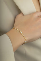 14K Beaded Chain Gold Bracelet