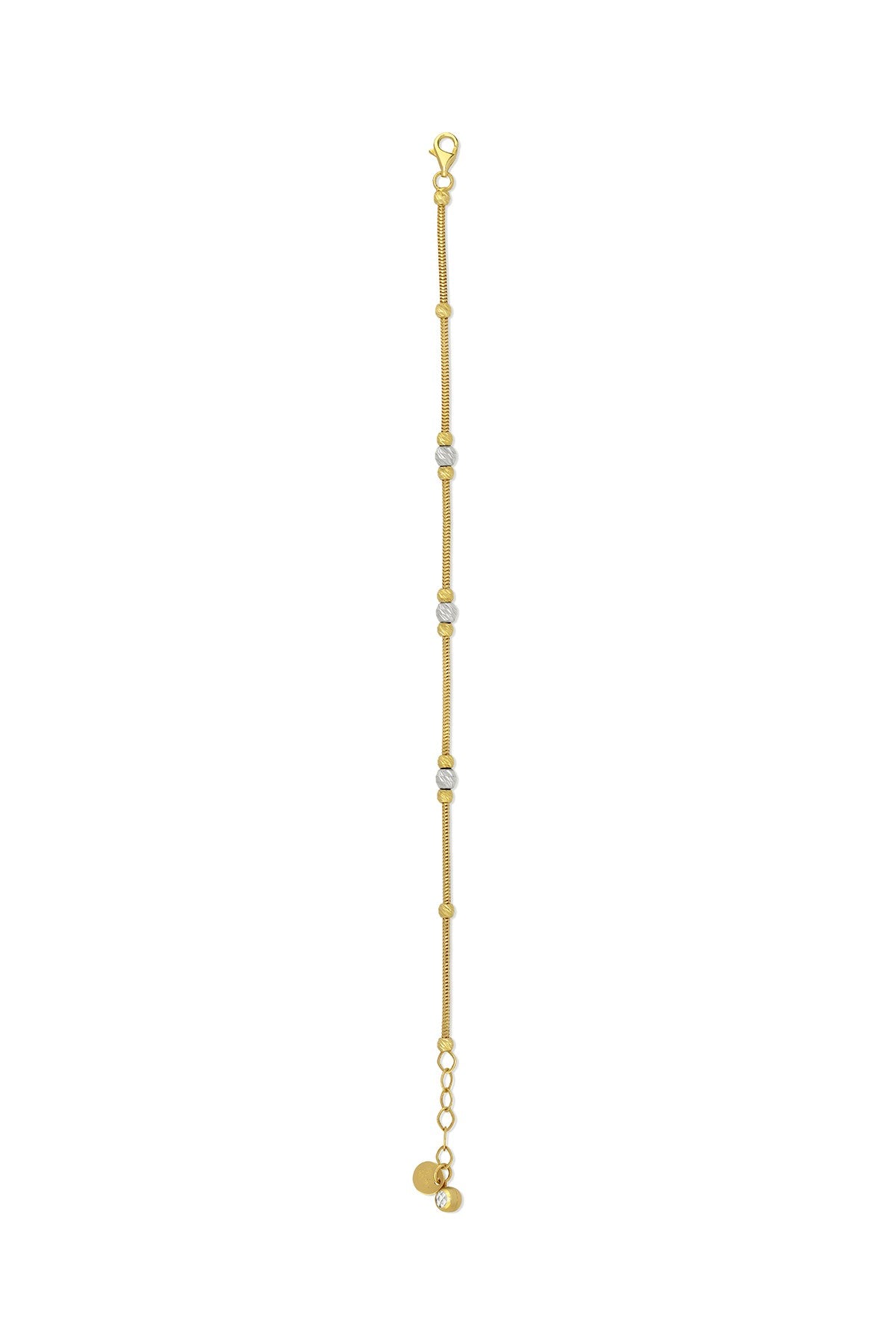 14K Beaded Chain Gold Bracelet