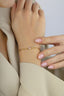 14K Soft Pink Stone-Set Paperclip Gold Bracelet