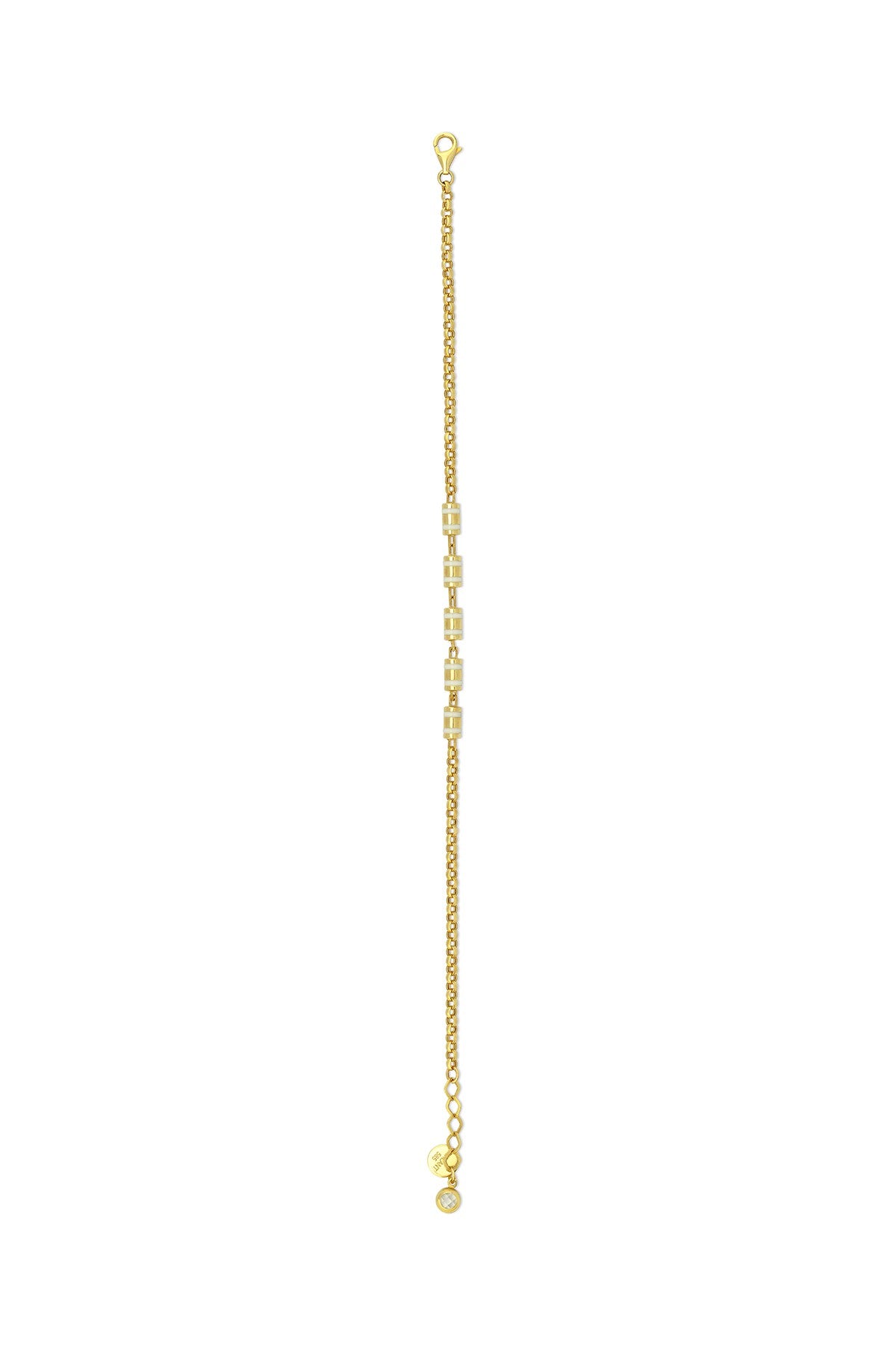 14K White Striped Gold Bracelet