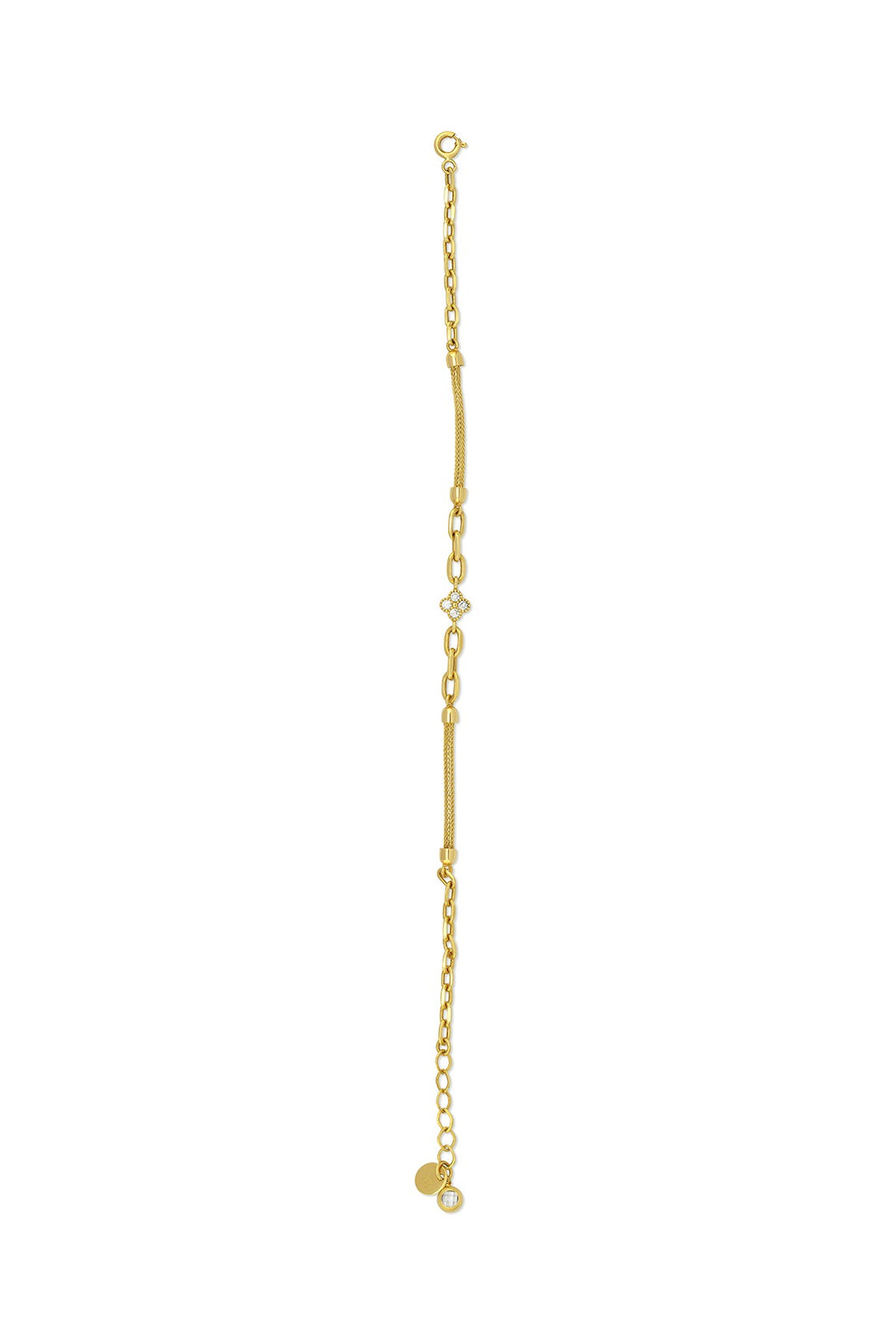 14K White Black Reversible Floral Gold Bracelet