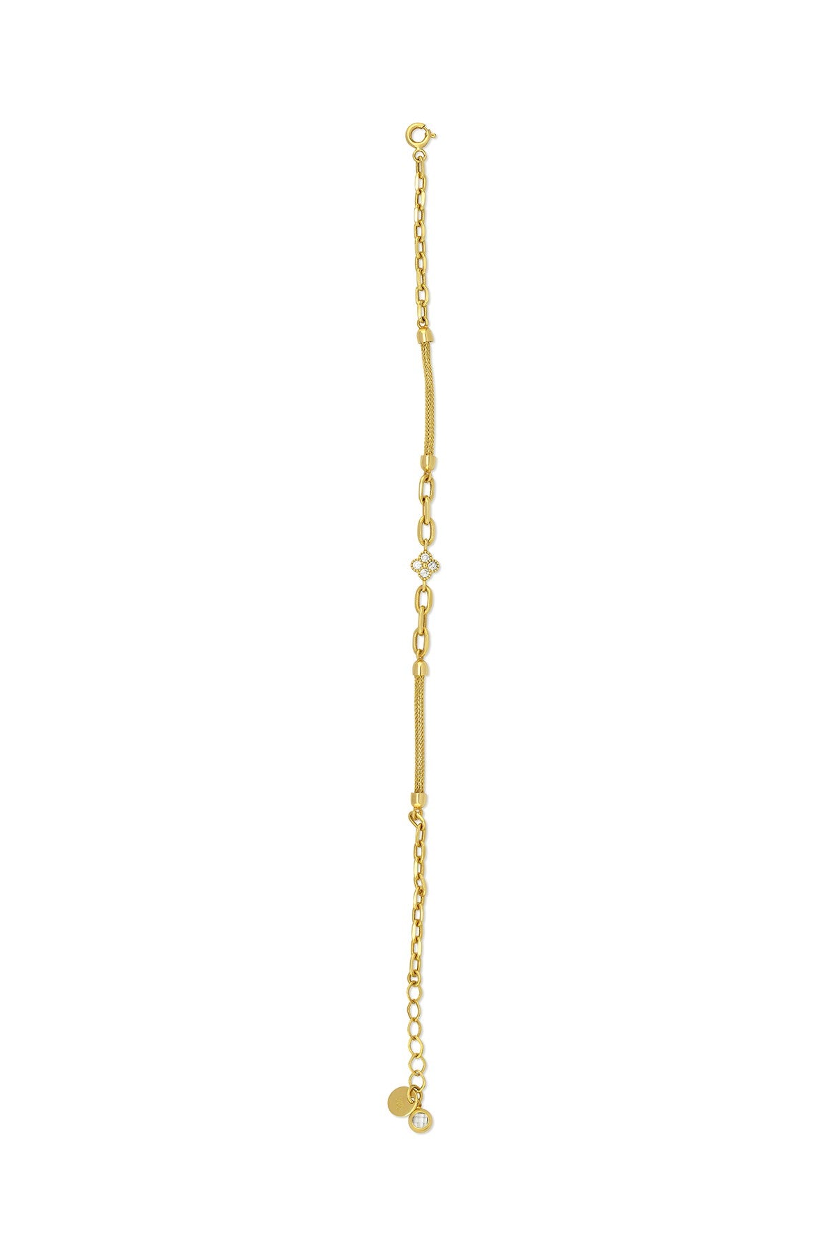 14K White Black Reversible Floral Gold Bracelet