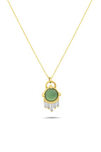 14K Green Stone-Set Gold Necklace