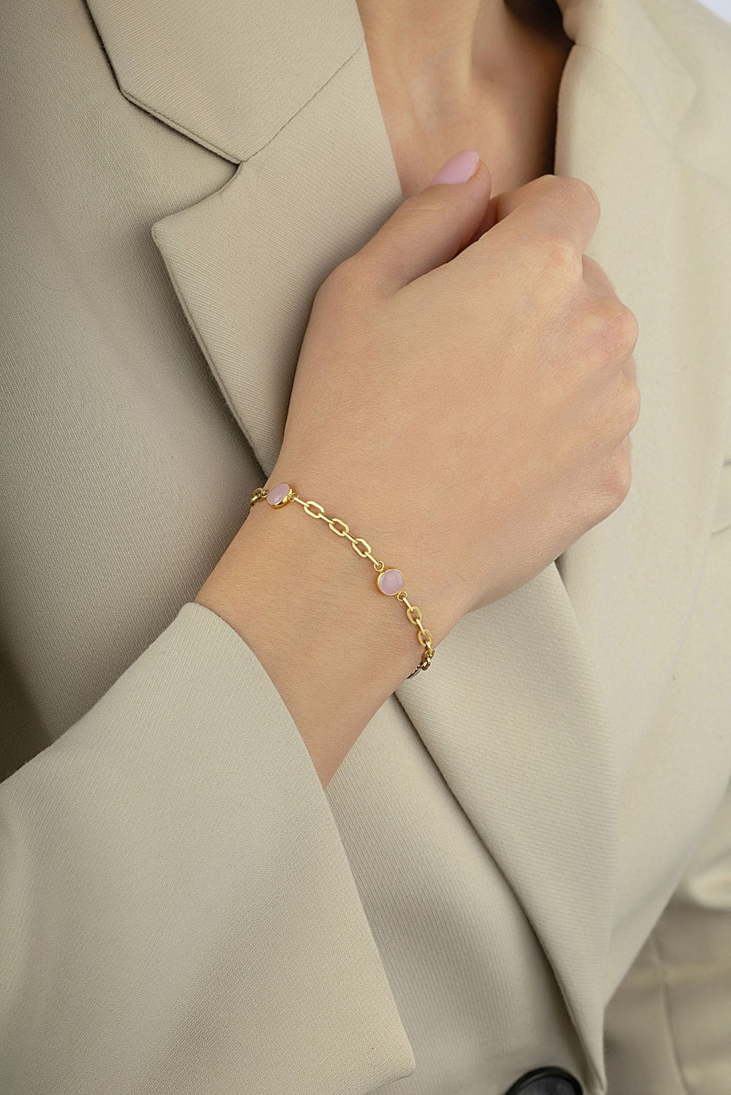 14K Soft Pink Chain Gold Bracelet