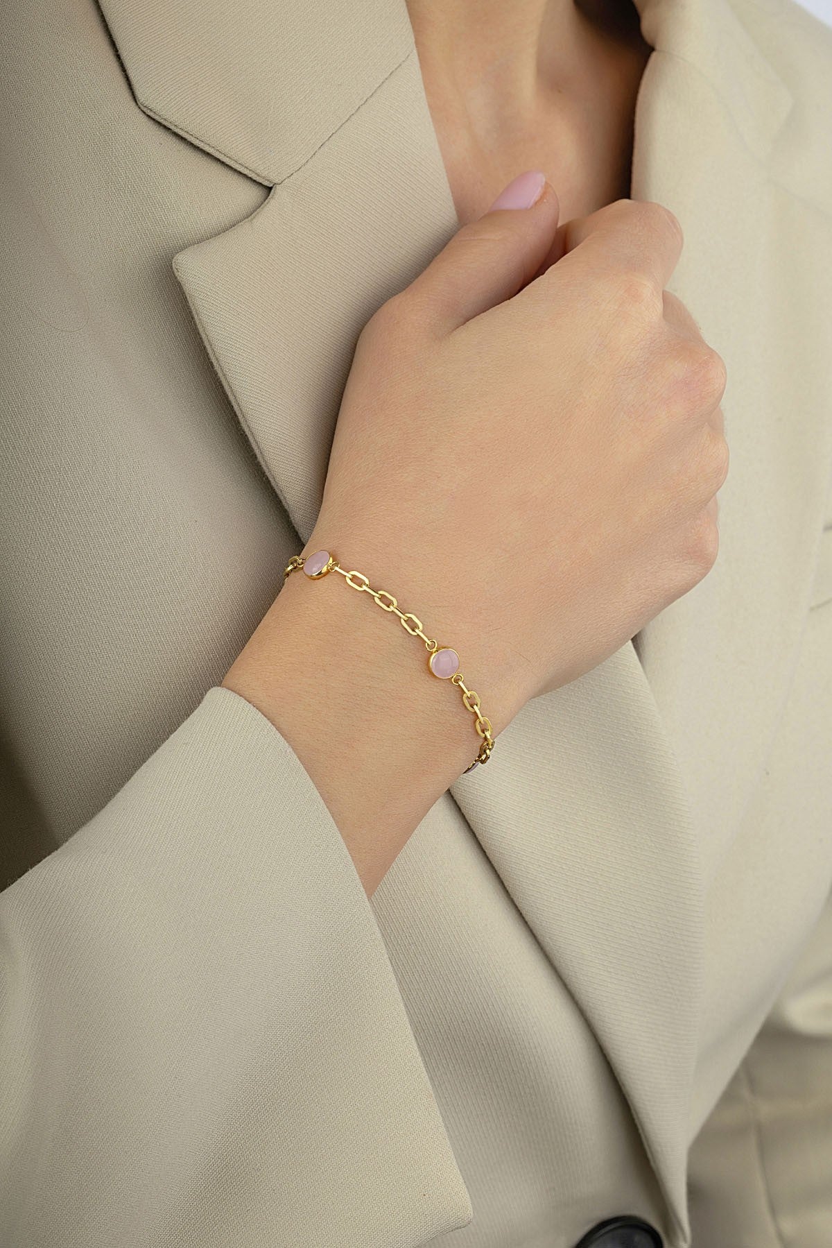 14K Soft Pink Chain Gold Bracelet